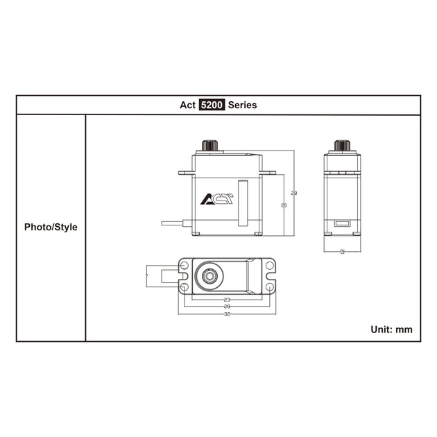 FrSky Act 5200 Series Servos, M5213H, CNC machined aluminum