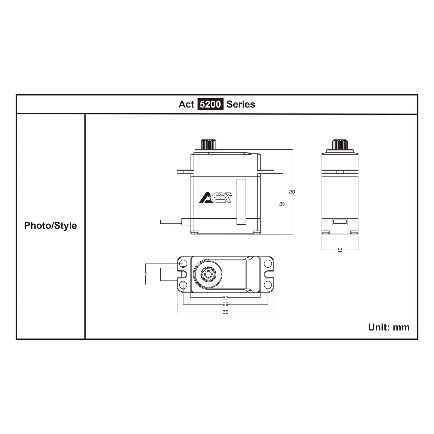 [03050643] FrSky Act 5200 Series Servos, M5213H, CNC machined aluminum protective case