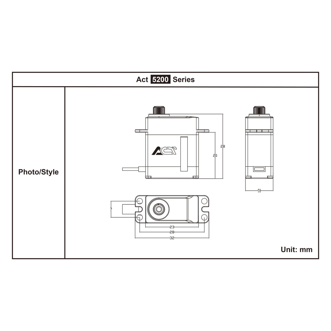 FrSky Act 5200 Series Servos, M5213H, CNC machined aluminum