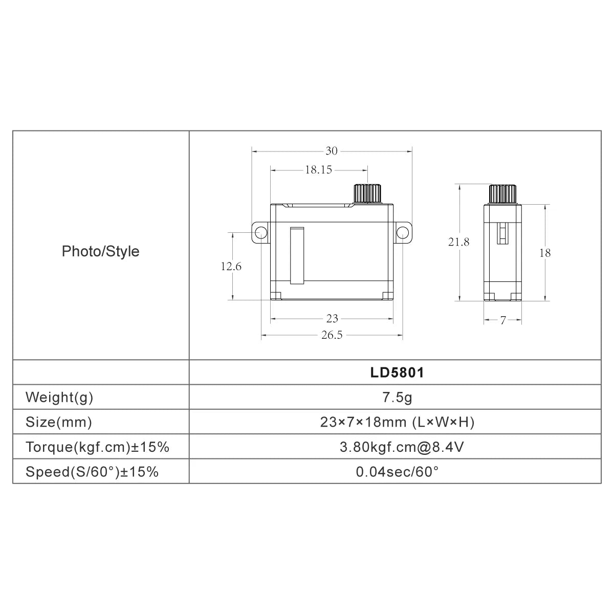 FrSky Corelss Xact 5800 Series Servos LD 5801
